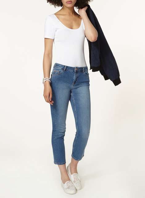 New Midwash Fasion Straight Leg Jeans